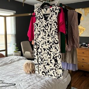 Floral navy print dress